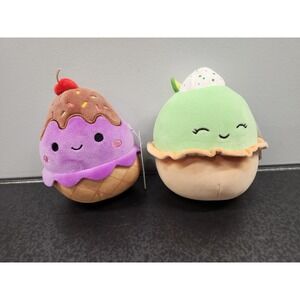 Kellytoy Squishmallows Largo Key Lime Pie & Dibbs Sundae 5" Plush Toy‎ Cute NWT